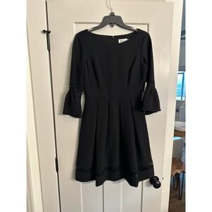 Eliza J Black Cocktail Dress Knee Length    size 4 Lined Nordstrom NWT